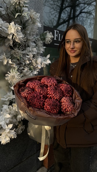 Моно букет хризантемы «Бигуди»
